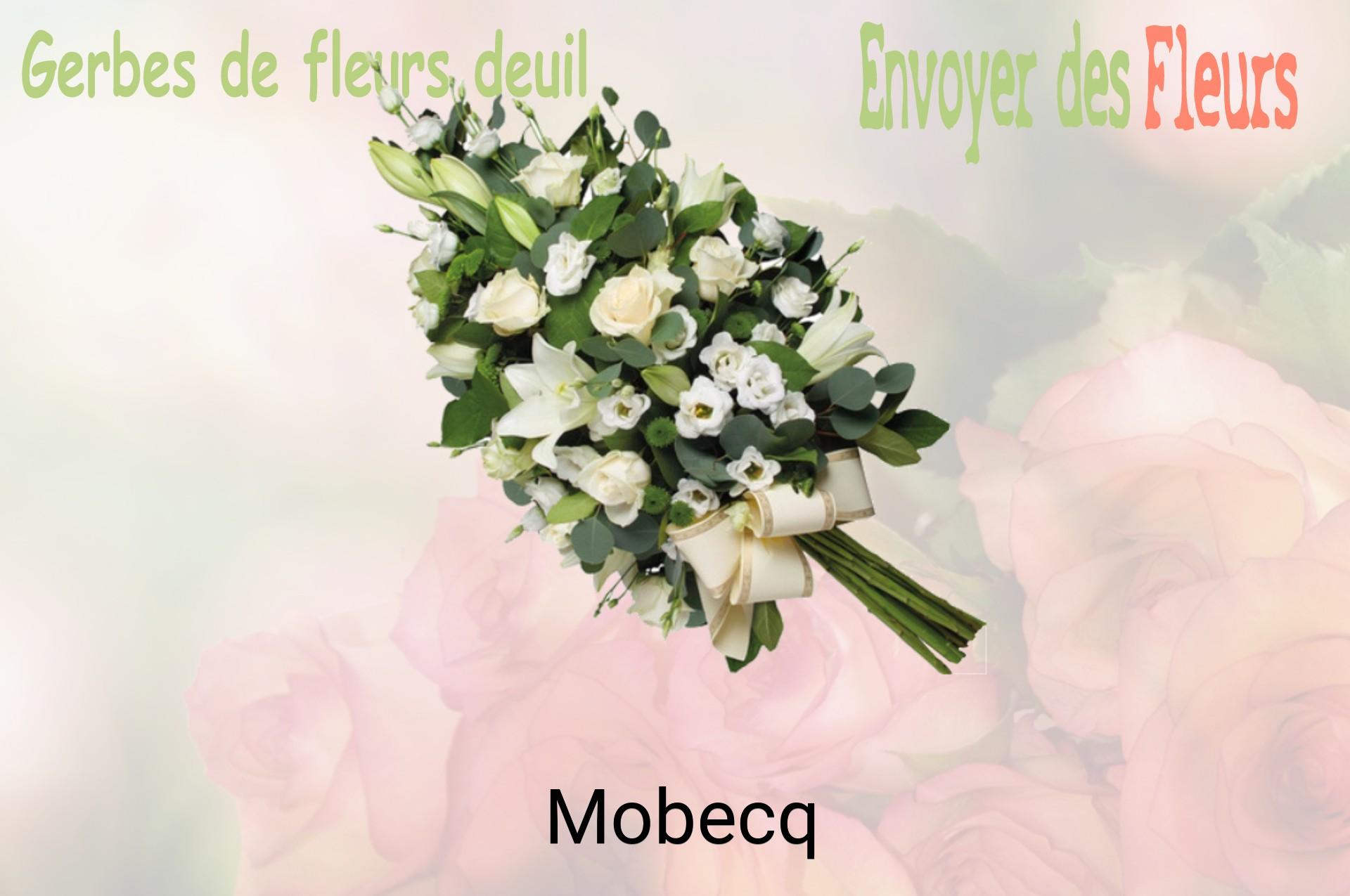 Gerbe de fleurs de deuil livrée à Mobecq